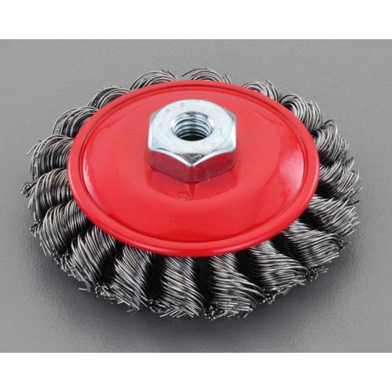 エスコ EA809YS-3 85mm/M10ワイヤーブラシ(ベベル型/スチール製ツイスト) 1個（ご注文単位1個）【直送品】