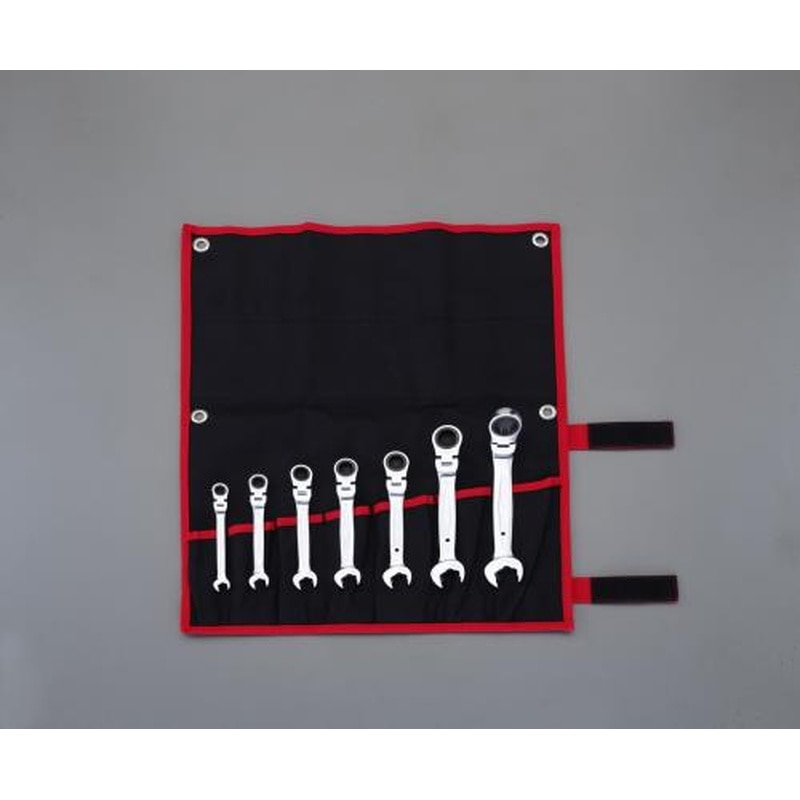 エスコ EA614HW 7本組/8-19mmコンビネーションギアレンチ(首振型) 1個（ご注文単位1個）【直送品】