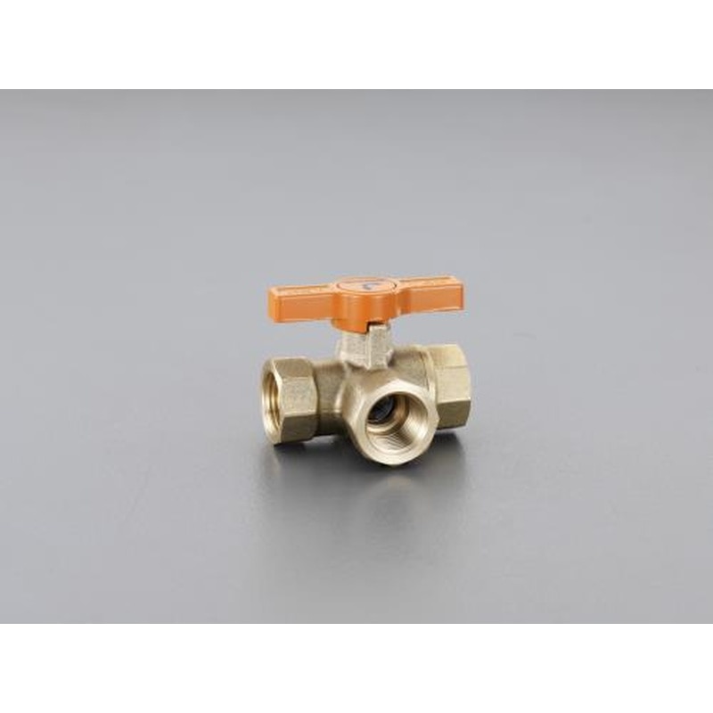 エスコ EA470GE-3 Rc3/8”三方ボールバルブ(真鍮製) 1個（ご注文単位1個）【直送品】
