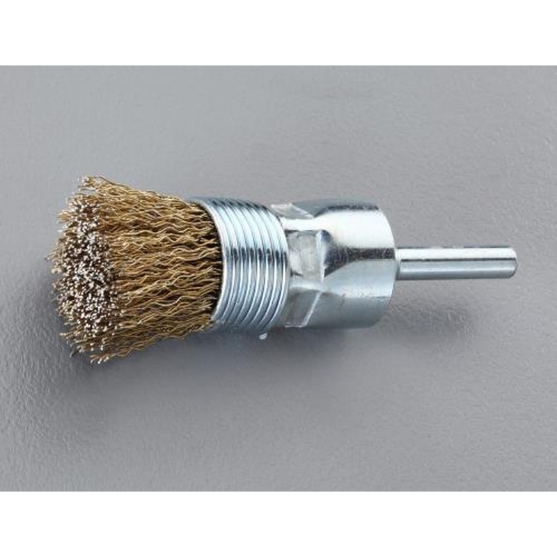 エスコ EA819BM-114 32mm/6mm軸軸付ブラシ(エンド型/スチール製) 1個（ご注文単位1個）【直送品】