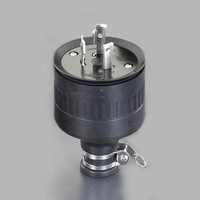 エスコ EA940BZ-143 250V/30A防水型引掛けプラグ(接地2P) 1個(ご注文単位1個)【直送品】