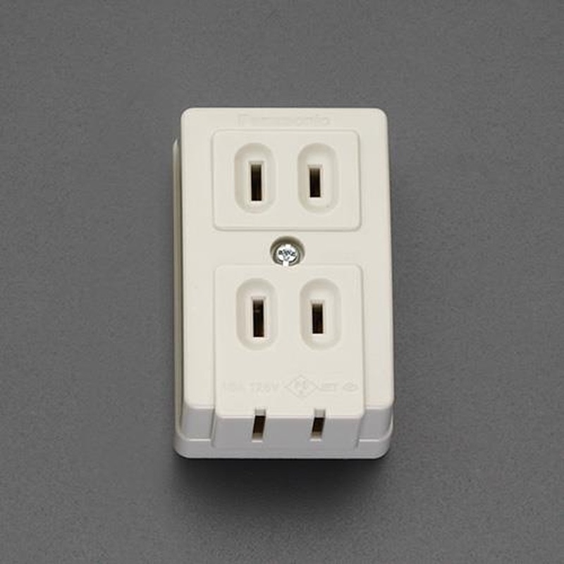 エスコ EA940CG-124 125V/15A角型コンセント(3口) 1個（ご注文単位1個）【直送品】