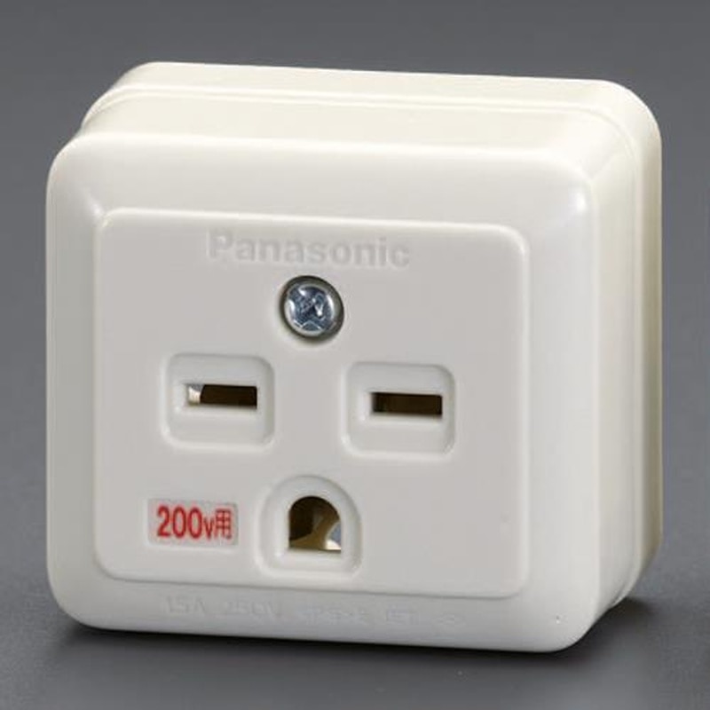 エスコ EA940CG-138 250V/15A角型コンセント(1口/接地付) 1個(ご注文単位1個)【直送品】