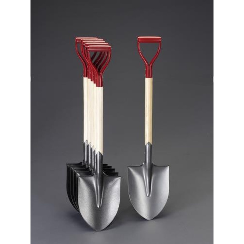 エスコ EA650BG-81 228x295x980mmショベル(先丸・木柄/6本組) 1個（ご注文単位1個）【直送品】