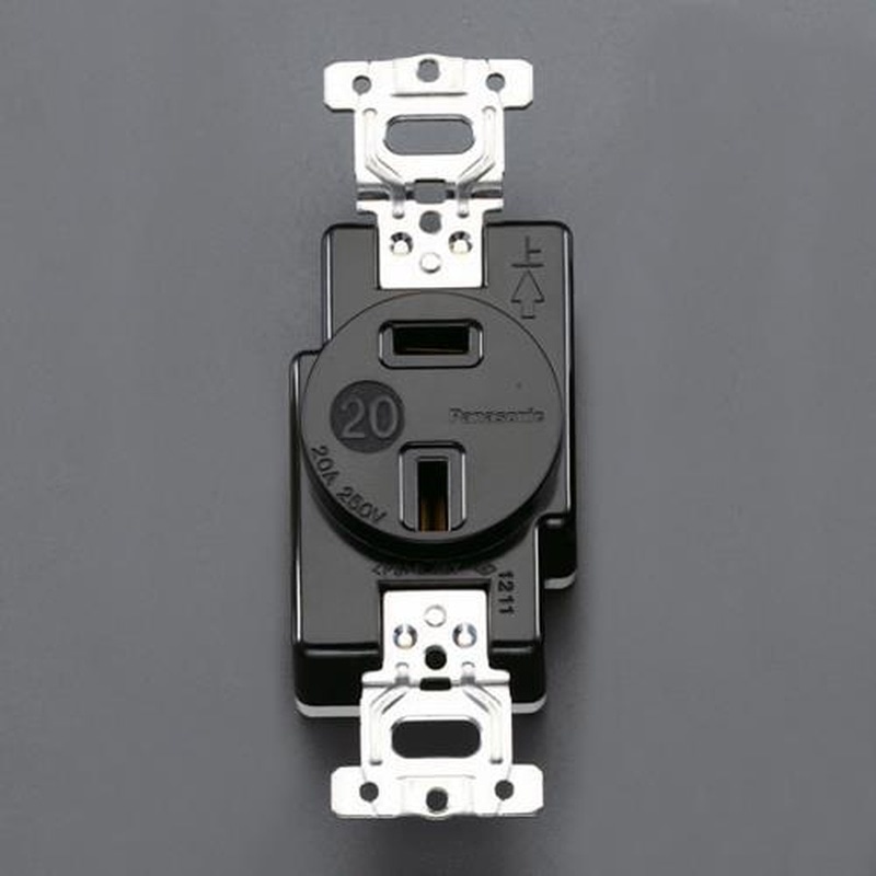 エスコ EA940BZ-52 250V/20A埋込コンセント(2P) 1個(ご注文単位1個)【直送品】