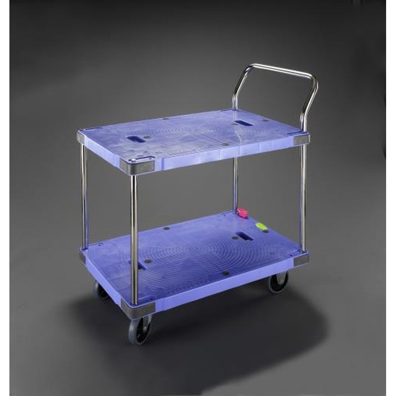 エスコ EA520B-45 900x600mm/300kg運搬車(二段式/樹脂製) 1個（ご注文単位1個）【直送品】