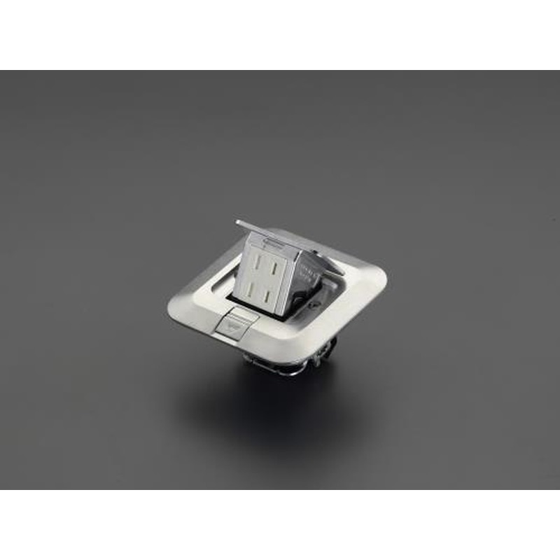 エスコ EA940CE-512 125V/15Aフロアーコンセント/角型(1口/アース付) 1個（ご注文単位1個）【直送品】
