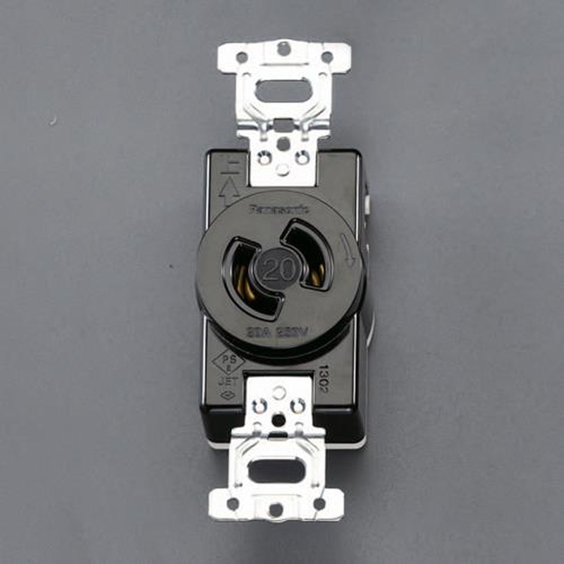 エスコ EA940BZ-101 250V/20A引掛け埋込コンセント(2P) 1個(ご注文単位1個)【直送品】