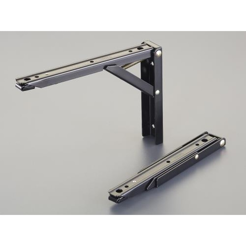 エスコ EA951EG-22 198x135x31mm折畳み棚受け/ワンタッチ式(黒/2個) 1個(ご注文単位1個)【直送品】