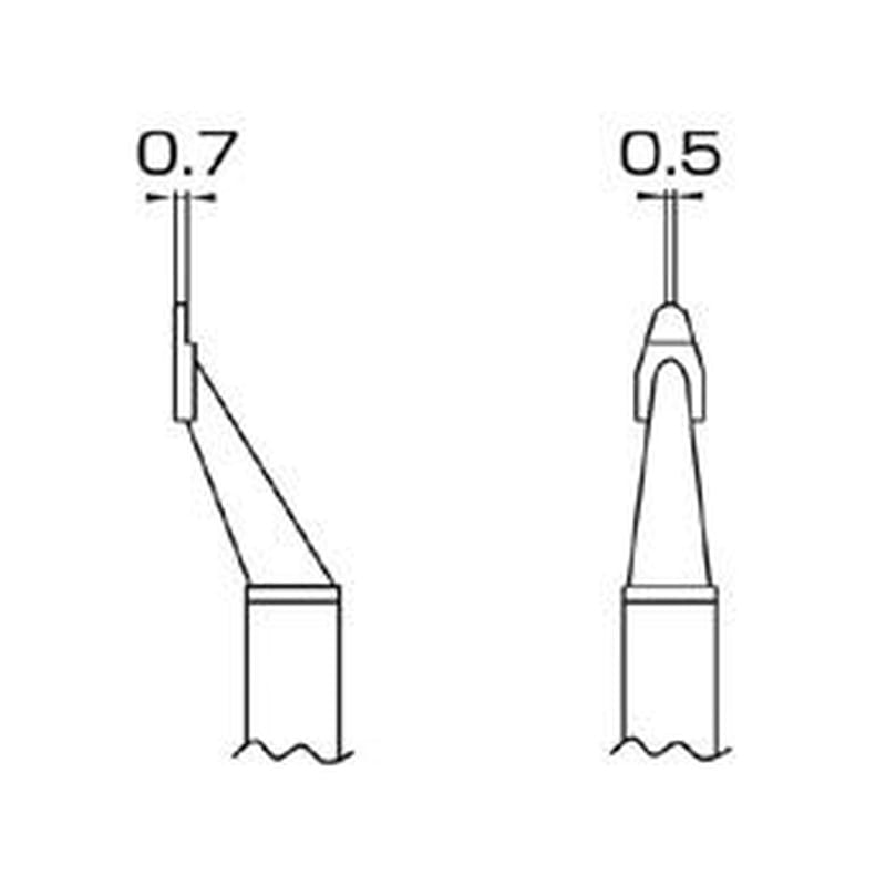 エスコ EA304AH-504 0.7x2.0mm交換用こて先(EA304AH-5用) 1個（ご注文単位1個）【直送品】