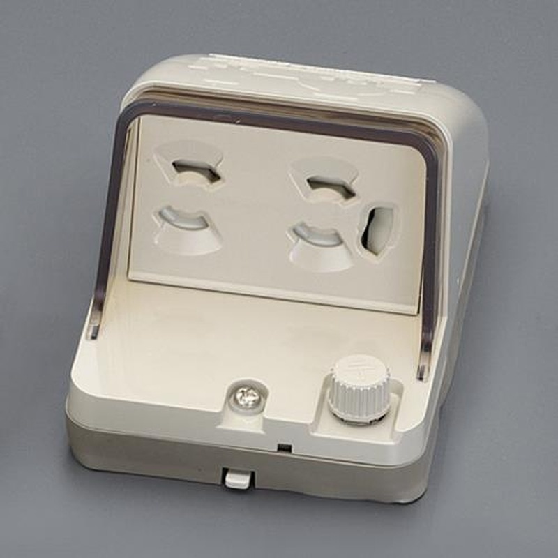 エスコ EA940CG-23 100V/15A防水コンセント(抜止1個+接地抜止1個) 1個(ご注文単位1個)【直送品】