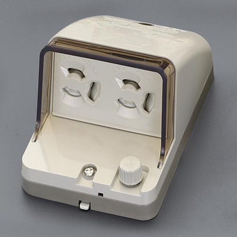 エスコ EA940CG-24 100V/15A防水コンセント(接地抜止2個) 1個(ご注文単位1個)【直送品】