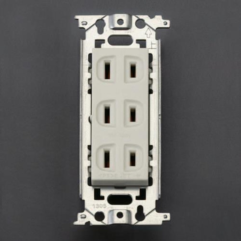 エスコ EA940CE-112 125V/15A埋込コンセント(3口) 1個(ご注文単位1個)【直送品】