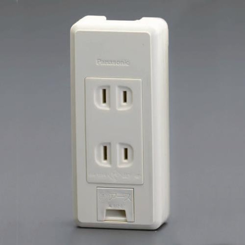 エスコ EA940CG-103 125V/15A角型コンセント(2口/アース付) 1個(ご注文単位1個)【直送品】
