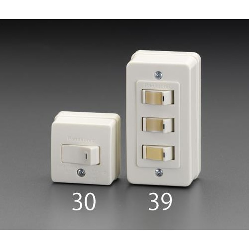 エスコ EA940CB-39 300V/10A角型タンブラスイッチ(3連) 1個(ご注文単位1個)【直送品】