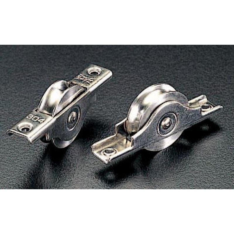 エスコ EA986RE-4 50mm戸車(丸溝・ステンレス製/2個) 1個(ご注文単位1個)【直送品】