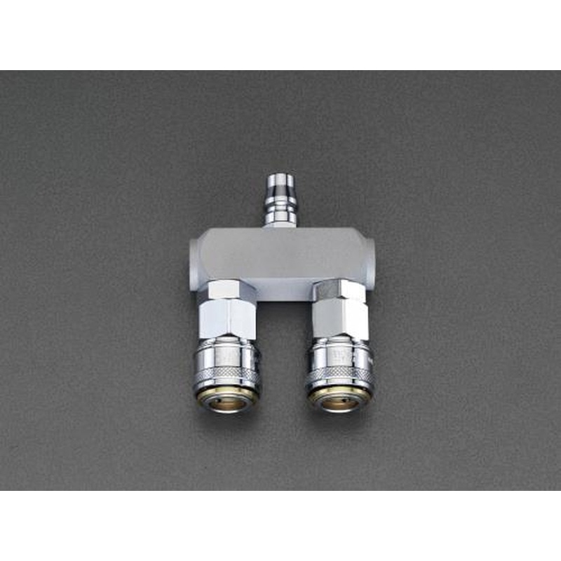 エスコ EA140DK-12 2連エアーカップリング(ワンプッシュ型) 1個(ご注文単位1個)【直送品】