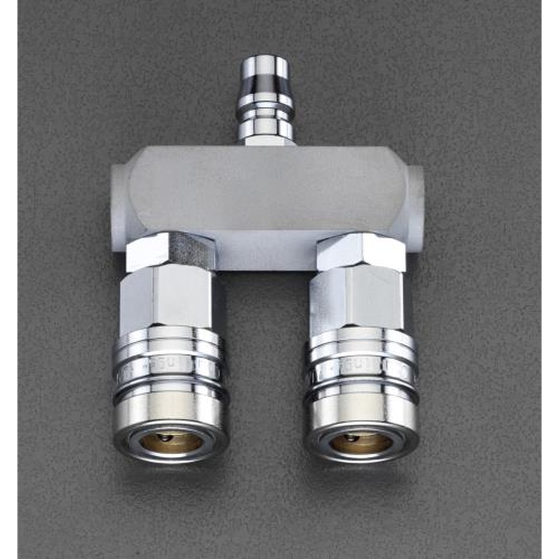 エスコ EA140DK-32 2連エアーカップリング(ワンプッシュ/ロックガード付) 1個（ご注文単位1個）【直送品】