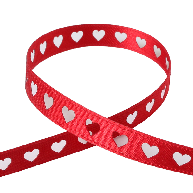 小西リボン カッティングリボン ハート 9mm巾×15m巻 レッド KR3574-9-37 1巻（ご注文単位1巻）【直送品】
