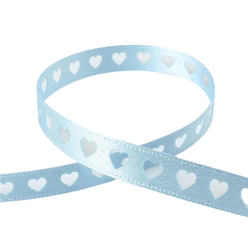 小西リボン カッティングリボン ハート 9mm巾×15m巻 水色 KR3574-9-62 1巻（ご注文単位1巻）【直送品】