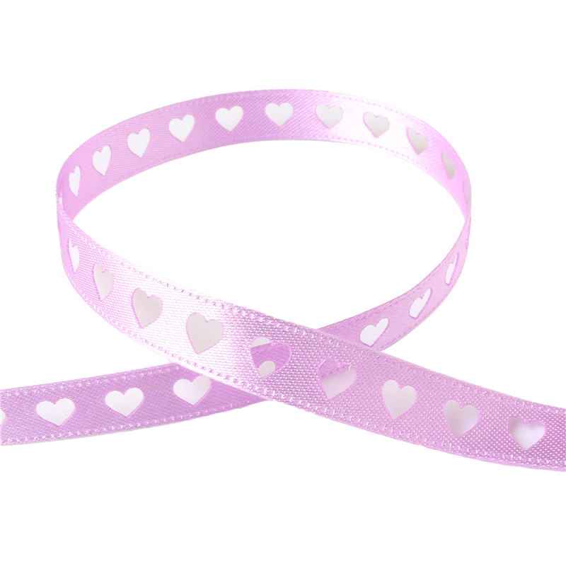 小西リボン カッティングリボン ハート 9mm巾×15m巻 パープル KR3574-9-64 1巻（ご注文単位1巻）【直送品】