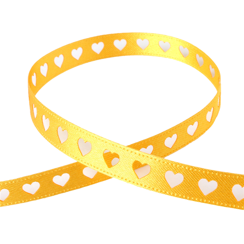 小西リボン カッティングリボン ハート 9mm巾×15m巻 イエロー KR3574-9-83 1巻（ご注文単位1巻）【直送品】