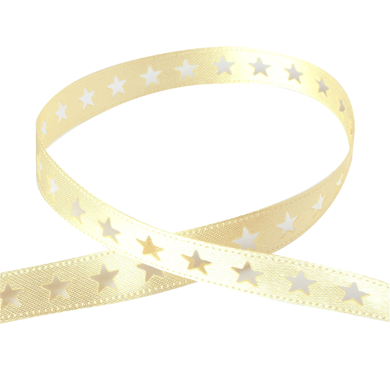 小西リボン カッティングリボン スター 9mm巾×15m巻 クリーム KR3575-9-12 1巻（ご注文単位1巻）【直送品】