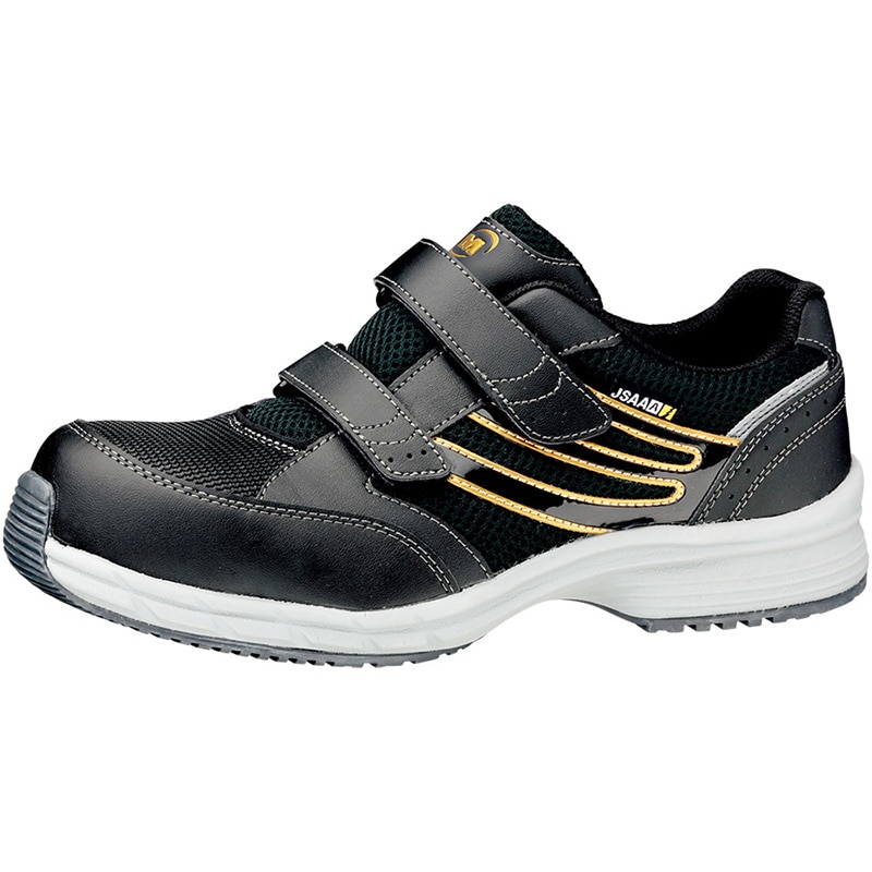 ミドリ安全 耐滑・先芯入りスニーカー SLS-705 静電ブラック 24.0cm 21250447 1組(ご注文単位1組)【直送品】