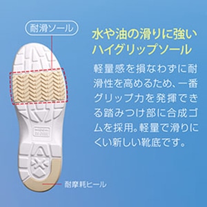 ミドリ安全 コックシューズ 超軽量耐滑作業靴 ウルトラライトハイグリップ ULH-716 ホワイト 30.0cm 21250392 1組(ご注文単位1組)【直送品】