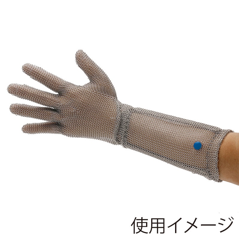 ミドリ安全 耐切創手袋 クサリ手袋 5本指 袖長 L WILCO-550 4043045253 1枚（ご注文単位1枚）【直送品】