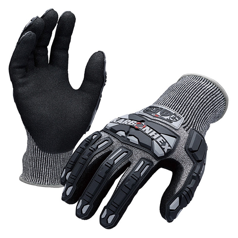 ミドリ安全 耐切創性手袋 カーボンヘックス L KX-90J 4043131130 1組(ご注文単位1組)【直送品】