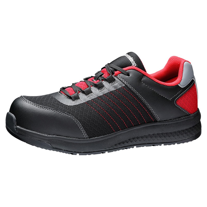 ミドリ安全 高反発ソール 先芯入りスニーカー QL-01N ブラック/レッド 28.0cm 21250966 1組(ご注文単位1組)【直送品】