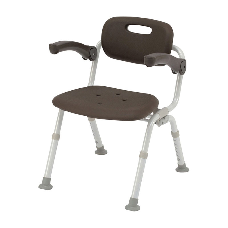 シャワーチェアー　ミドル　SP　折りたたみ PN-L41721BR　モカブラウン  1個（ご注文単位1個）【直送品】