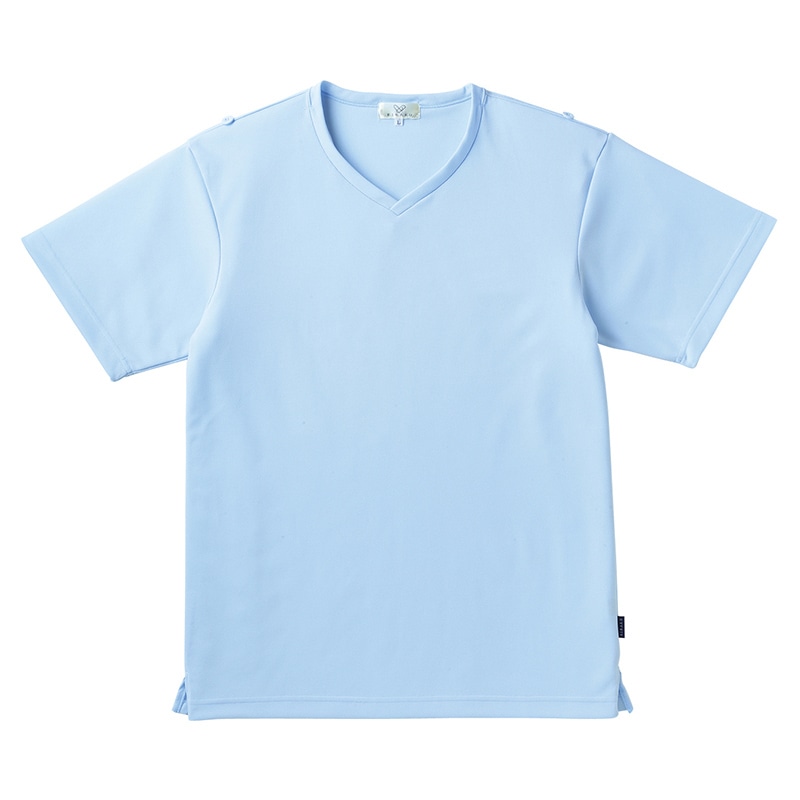 キラク 入浴介助用シャツ 男女兼用 CR160 M サックス 1枚(ご注文単位1枚)【直送品】