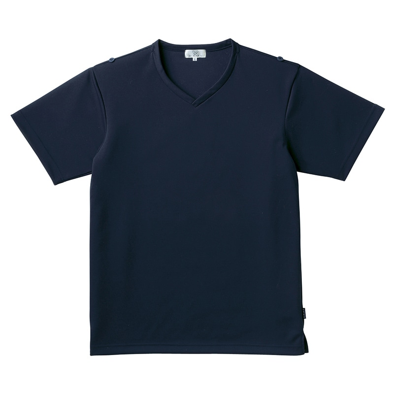 キラク 入浴介助用シャツ 男女兼用 CR160 M ネイビー 1枚(ご注文単位1枚)【直送品】