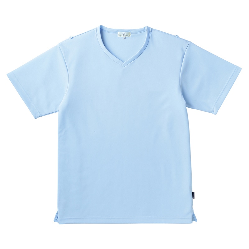 キラク 入浴介助用シャツ 男女兼用 CR160 3L サックス 1枚(ご注文単位1枚)【直送品】