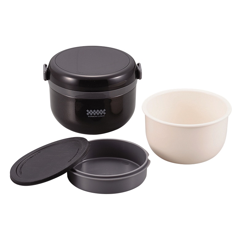 パール金属 保温弁当箱 ほかどん 540ml ブラック HB-264 1個(ご注文単位12個)【直送品】