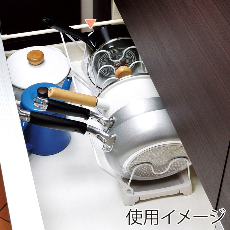 パール金属 アレンジフリー引き出し用鍋・フライパンラック コンパクト HB-1978 1台(ご注文単位16台)【直送品】