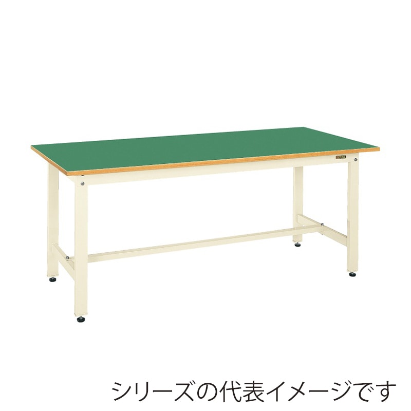サカエ 軽量作業台　KKタイプサカエリューム天板　グリーン／アイボリー KK-38FNI 1台（ご注文単位1台）【直送品】