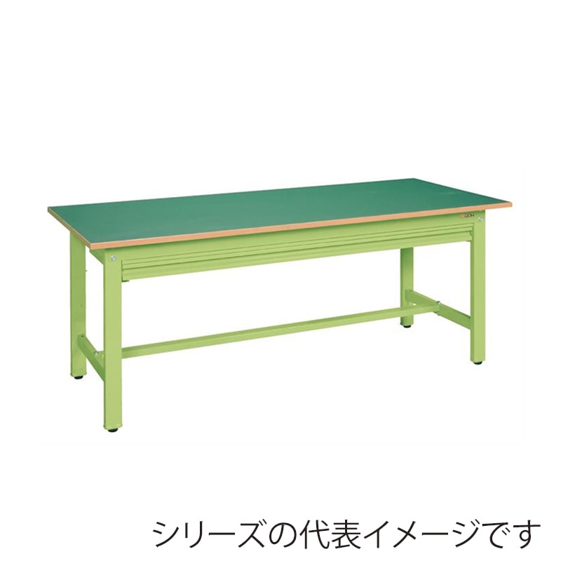 サカエ 軽量作業台 KSタイプ 全面引出し付サカエリューム天板 グリーン/グリーン KK-49FNZ 1台(ご注文単位1台)【直送品】