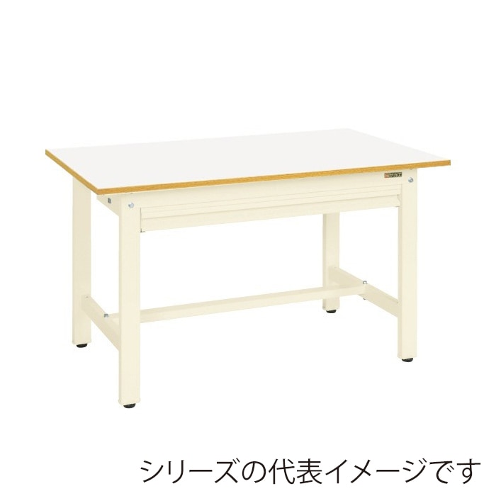 サカエ 軽量作業台 KSタイプ 全面引出し付サカエリューム天板 ホワイト/アイボリー KK-39FZIV 1台(ご注文単位1台)【直送品】