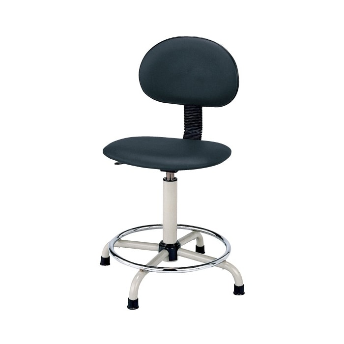 サカエ 作業台用ワークチェアー 固定式 背もたれ付 ブラック C3P-BKN 1台(ご注文単位1台)【直送品】