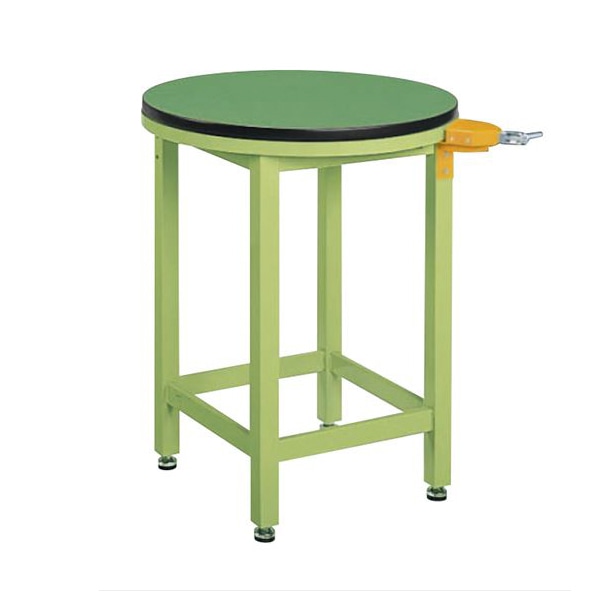 サカエ 回転作業台　590φ　ストッパー付サカエリューム天板　グリーン／グリーン RT-600FESP 1台（ご注文単位1台）【直送品】