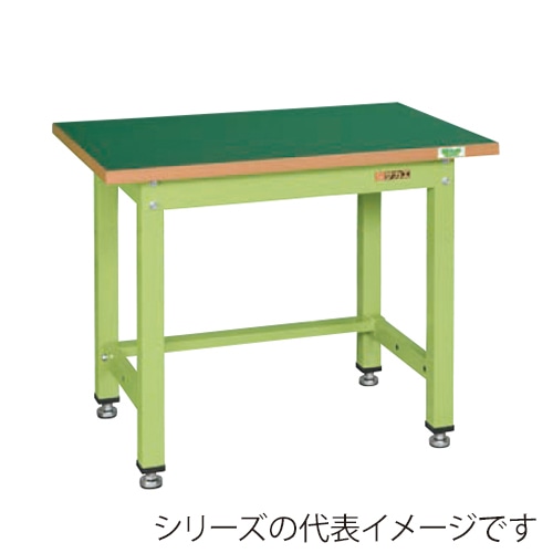 サカエ 中量作業台 KVタイプサカエリューム天板 グリーン/グリーン KV-383FEN 1台(ご注文単位1台)【直送品】