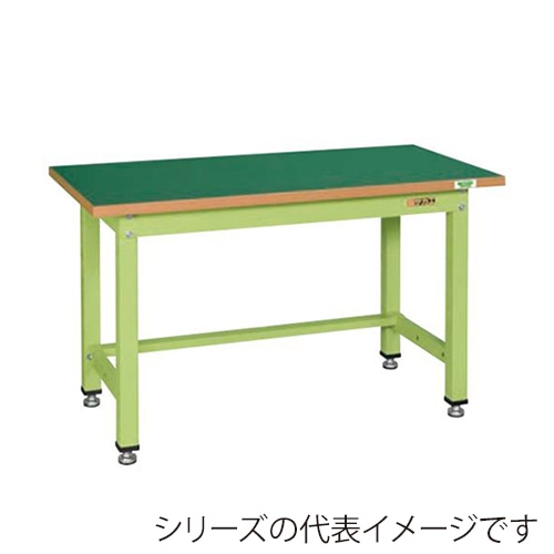 サカエ 中量作業台 KVタイプサカエリューム天板 グリーン/グリーン KV-483FEN 1台(ご注文単位1台)【直送品】