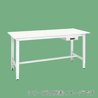 サカエ 軽量高さ調整作業台 TKK8タイプ キャビネット1段付 パールホワイト TKK8-127AVPW 1台(ご注文単位1台)【直送品】
