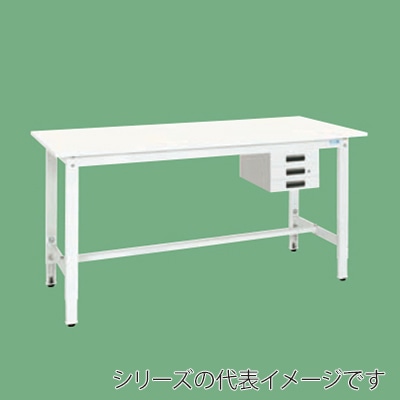 サカエ 軽量高さ調整作業台 TKK8タイプ キャビネット3段付 パールホワイト TKK8-096CVPW 1台(ご注文単位1台)【直送品】