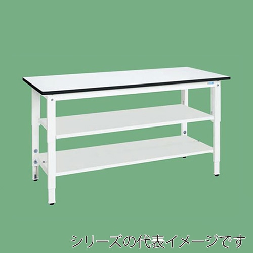 サカエ 軽量高さ調整作業台　TKK8タイプ　中板中棚付 パールホワイト TKK8-187T2LW 1台（ご注文単位1台）【直送品】