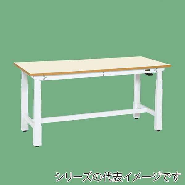 サカエ 電動昇降作業台 重量タイプ メラミン天板 アイボリー/ホワイト DKN-159IMW 1台(ご注文単位1台)【直送品】