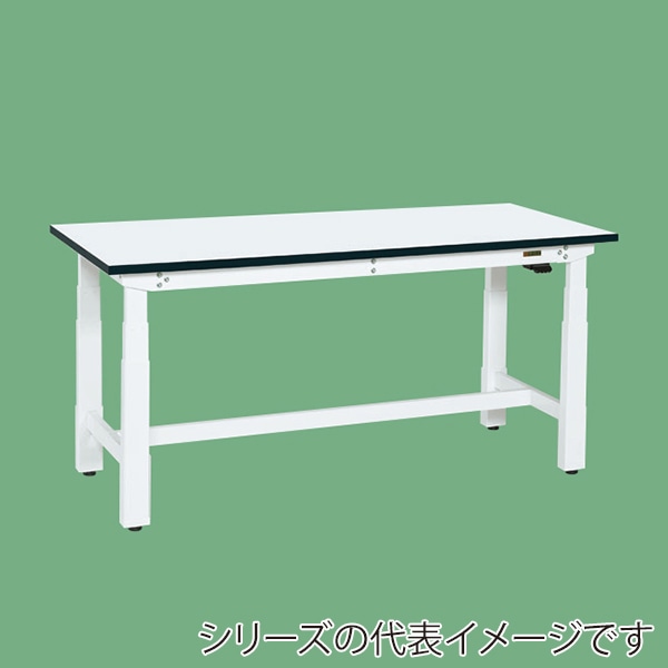 サカエ 電動昇降作業台 重量タイプ メラミン天板 ホワイト/ホワイト DKN-127MW 1台(ご注文単位1台)【直送品】